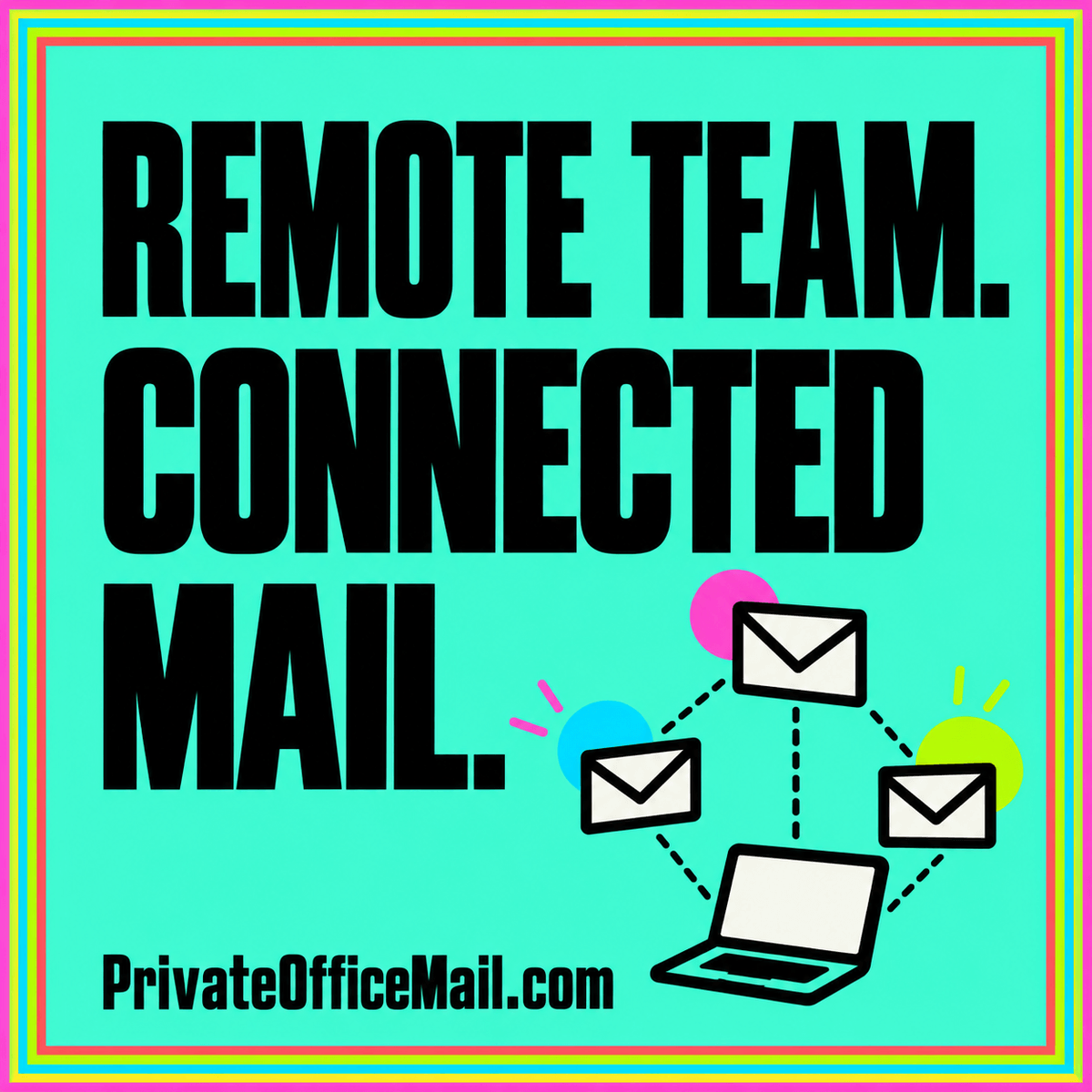 Editorial illustration of a mail hub connecting distributed team members through organized document routes.